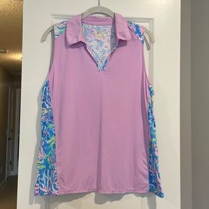 Lilly Pulitzer Sz XL Sleeveless Luxletic Golf Polo
